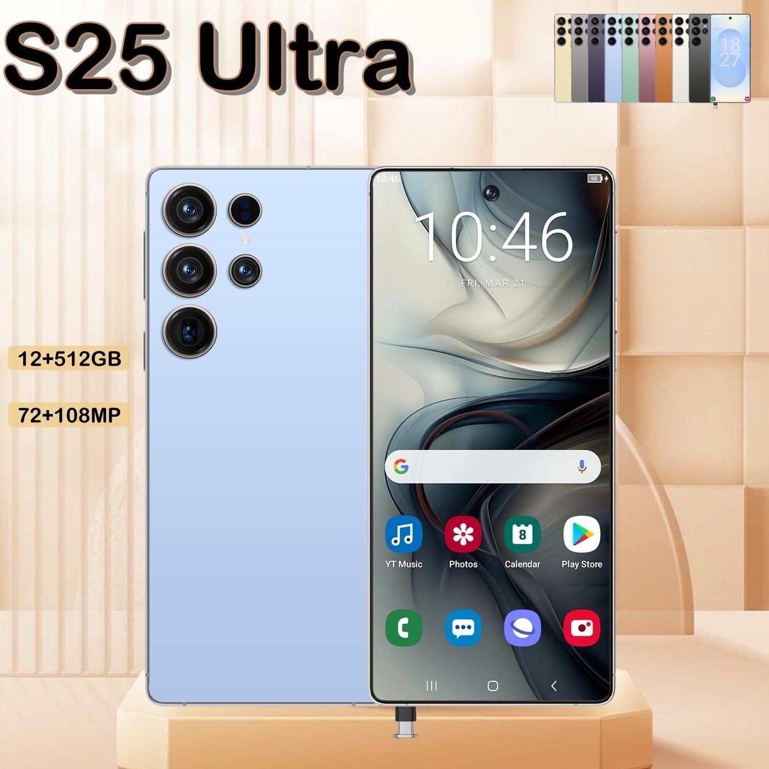 Unlocked 5G Smartphone S25 Ultra Android 14Dual SIM Cell Phones 12GB+512GB 6.8in