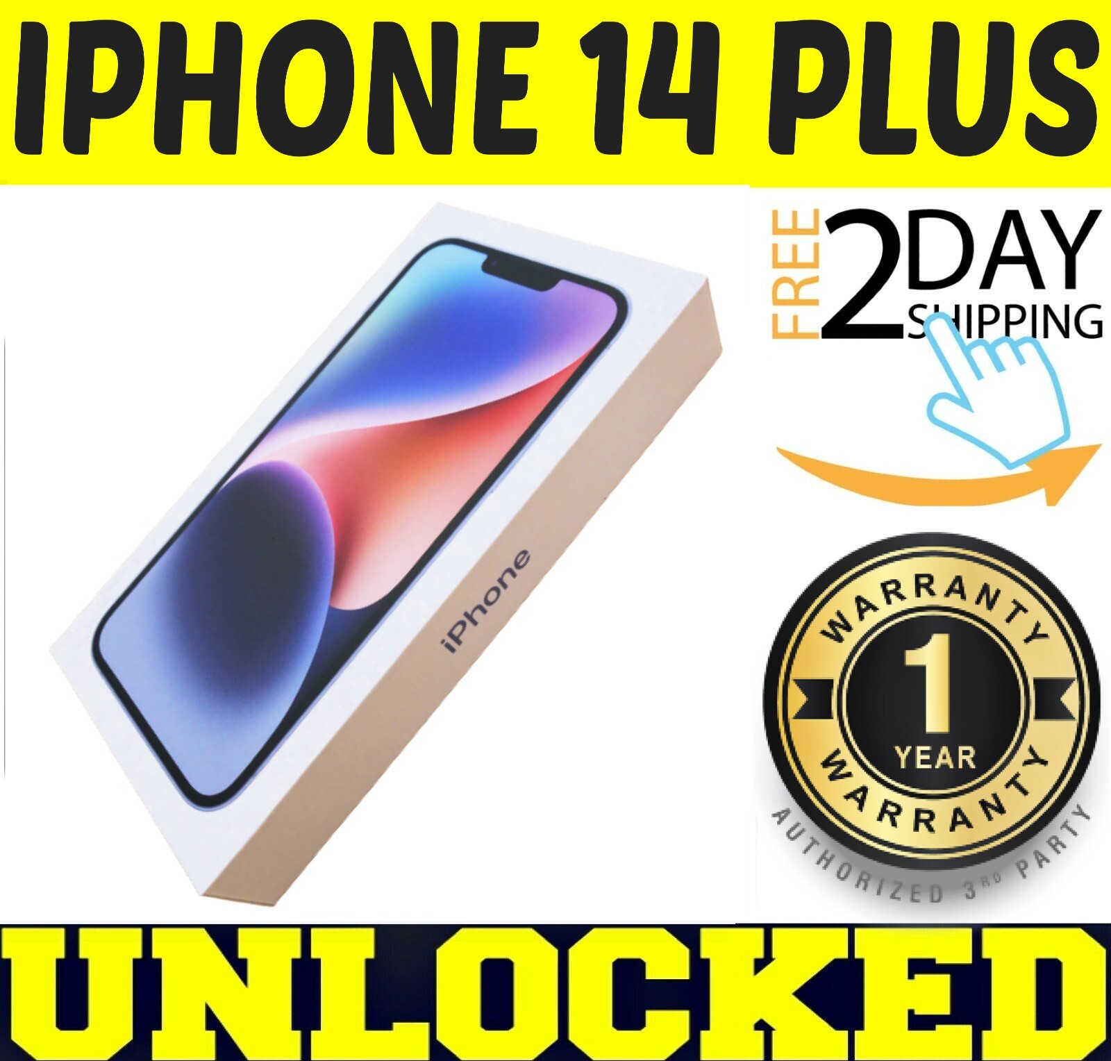 APPLE IPHONE 14 PLUS 128GB PURPLE (FACTORY UNLOCKED) ✅ 1 YEAR WARRANTY✅ ✤SEALED✤