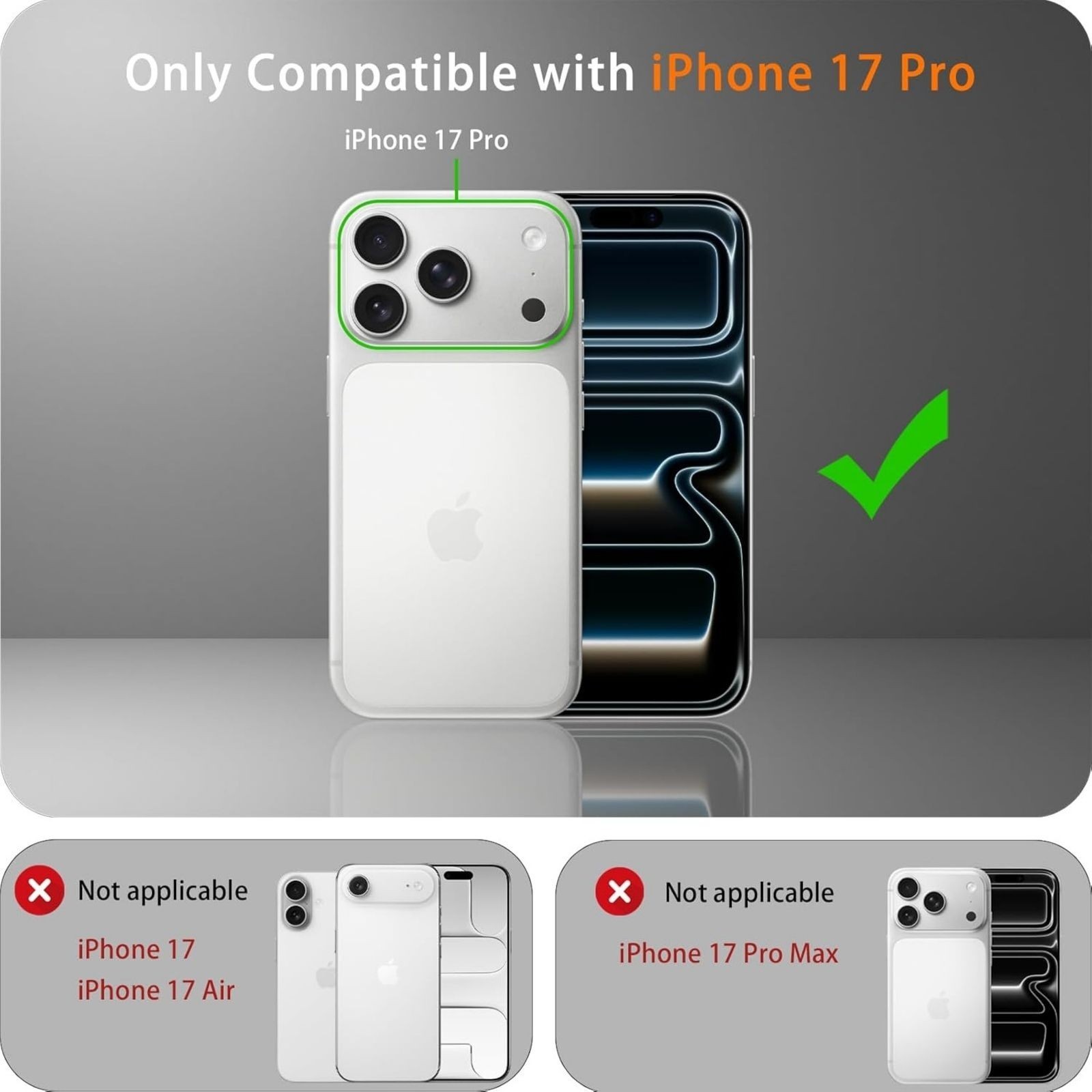 for iPhone 17 Pro Matte Phone Case, Shockproof Lightweight Anti-Fingerprint Cove