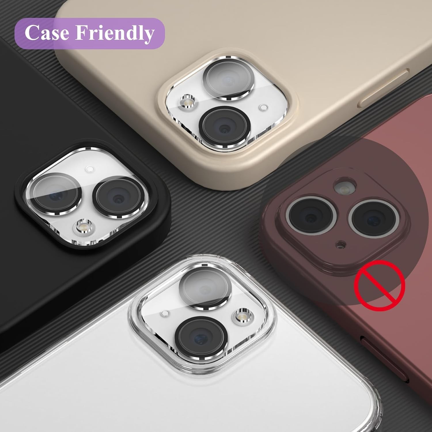 5PCS Camera Lens Protector & Night Shooting Mode for iPhone 13 & iPhone 13 Mini