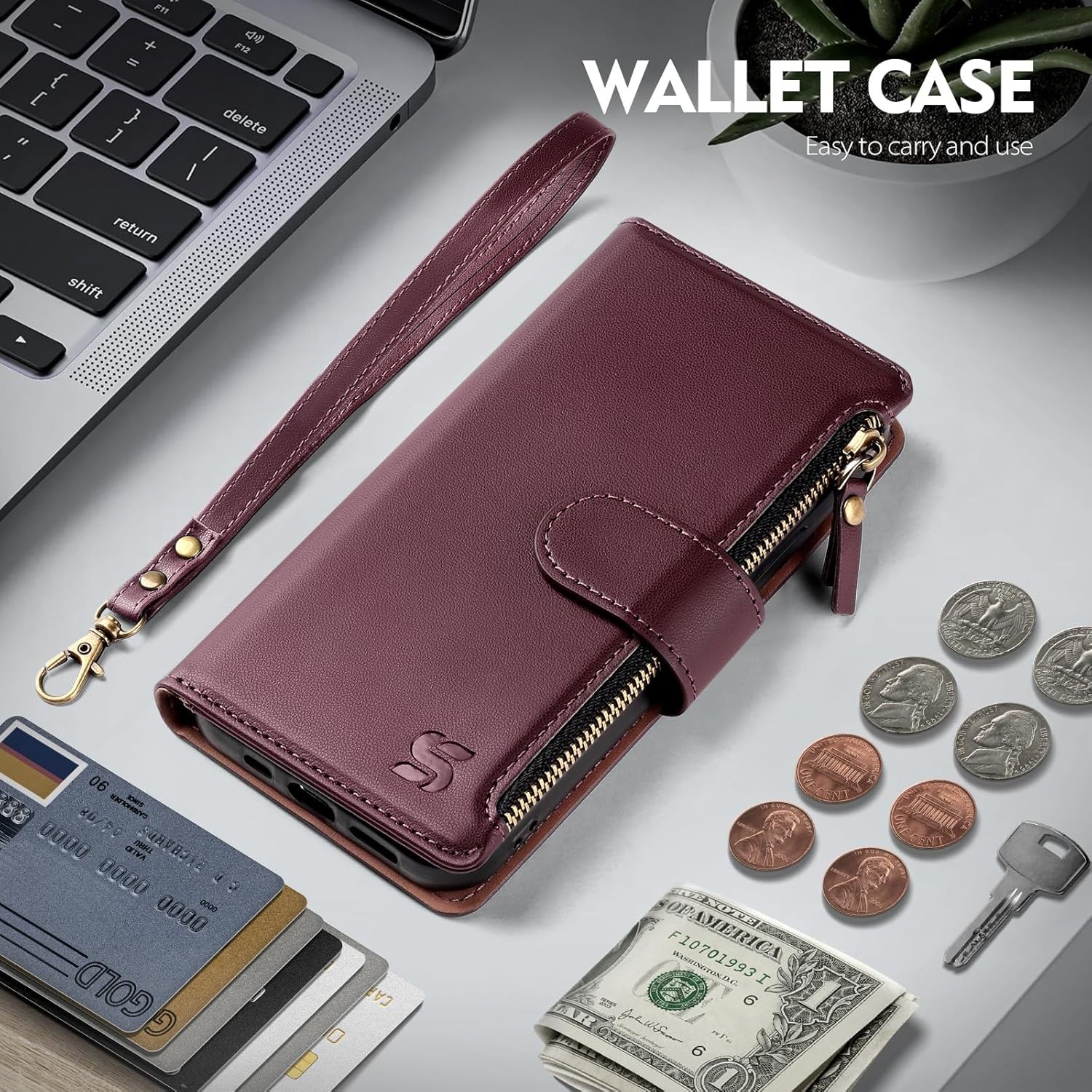 Motorola Moto G Power 5G 2024 Wallet Case Card Holder RFID Blocking PU Leather F