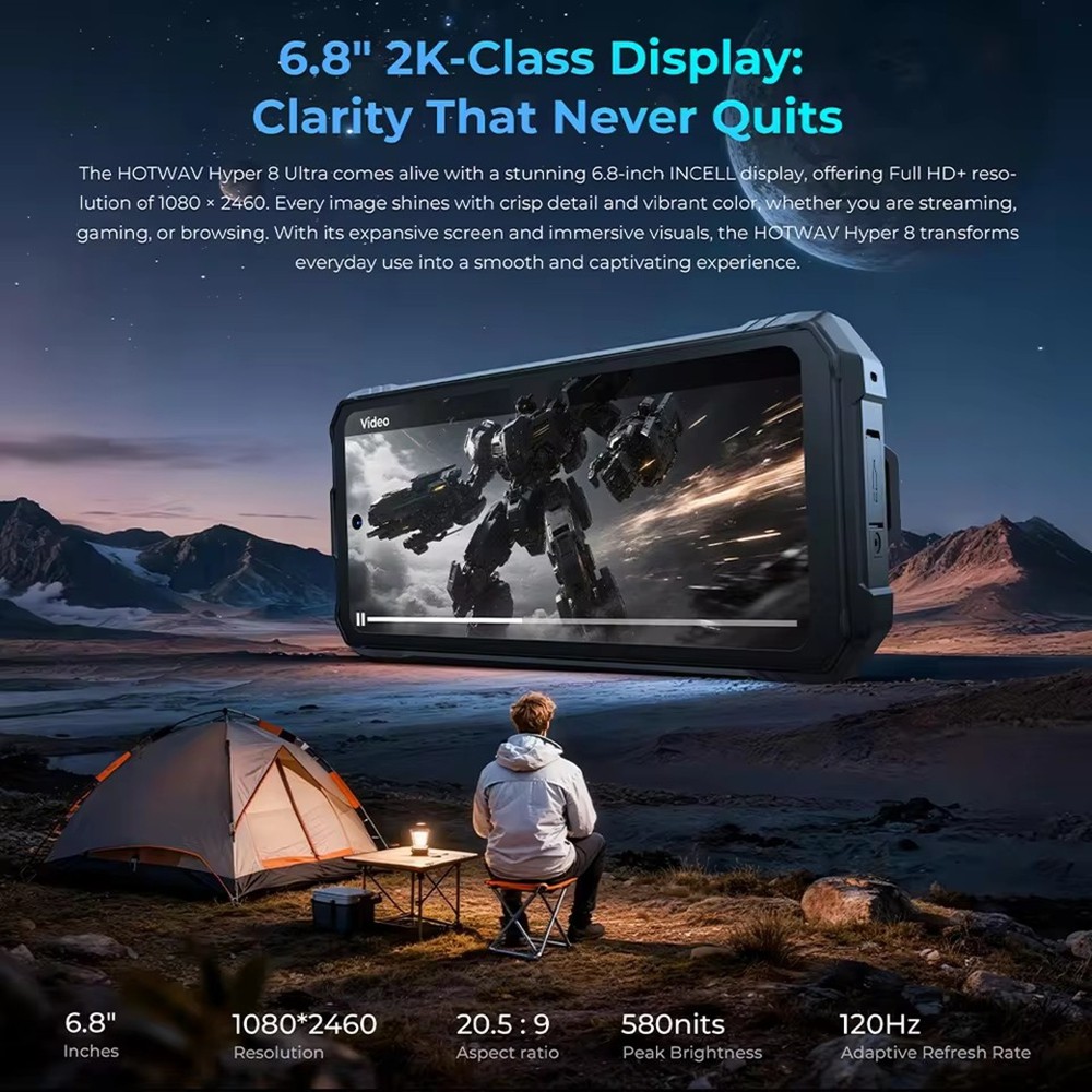 Rugged Smartphone HOTWAV Hyper 8 Ultra 5G 32GB+512GB 12000mAh NFC Walkie Talkie