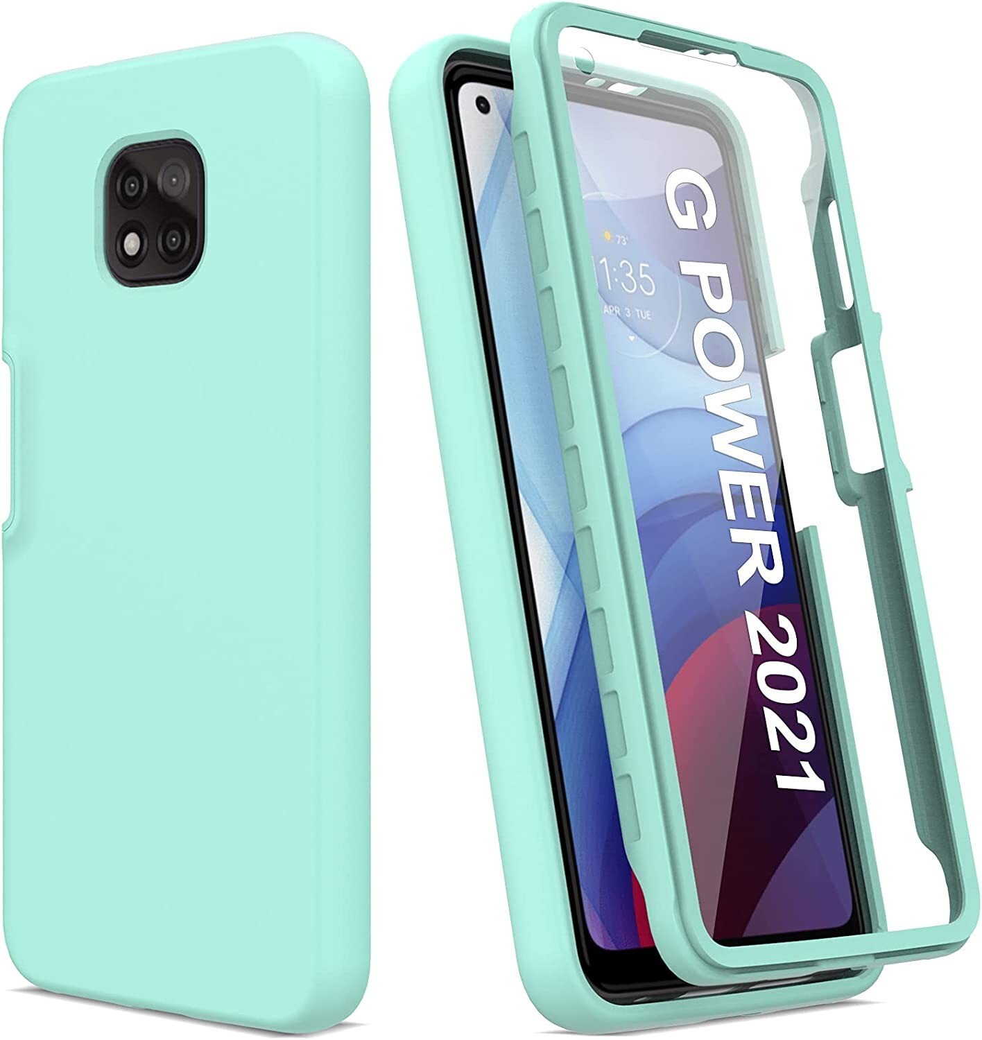 Motorola Moto G Power 6.6″ 2021 Case Full-Body Cover +Built-in Screen Protector