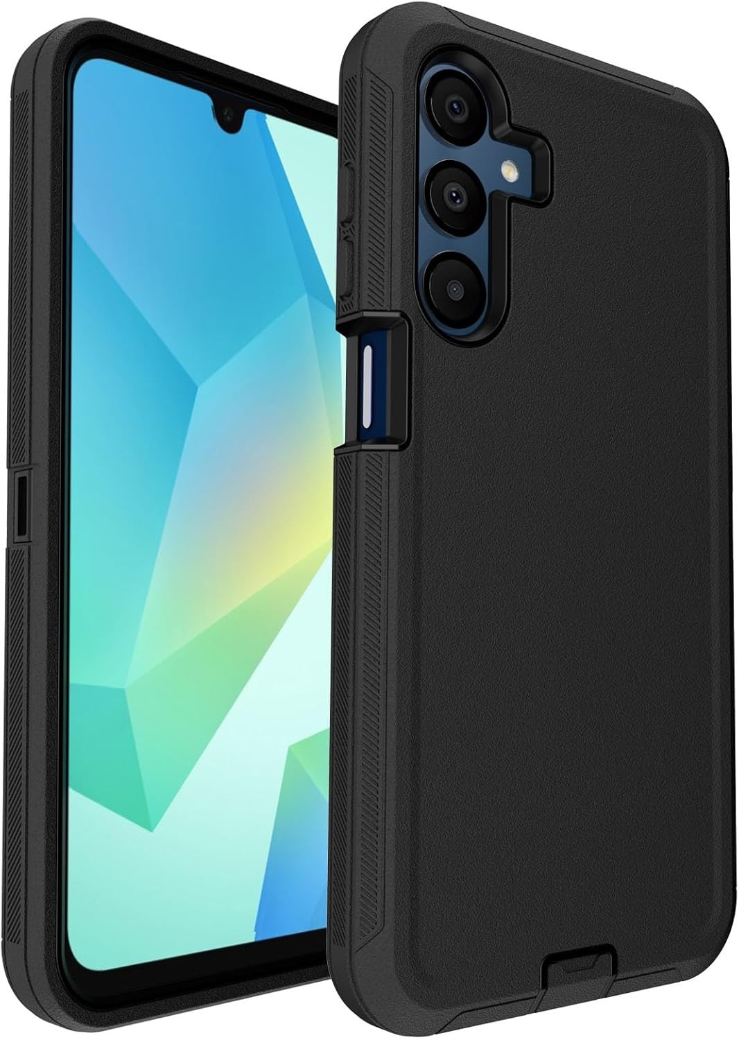 3-Layer Black Phone Case for Samsung Galaxy A16 5G, 16ft Drop Protection