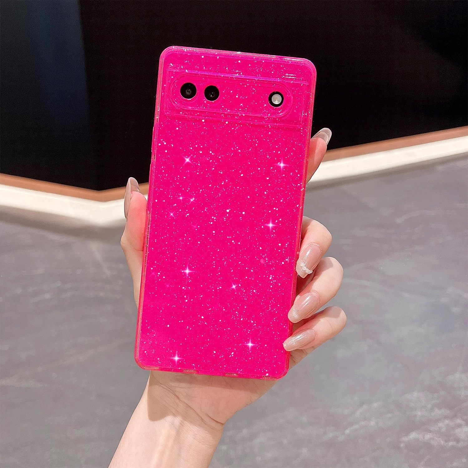 Cute Bling Glitter Thin Slim Shockproof TPU Sparkly Cover for Google Pixel 6a 6.
