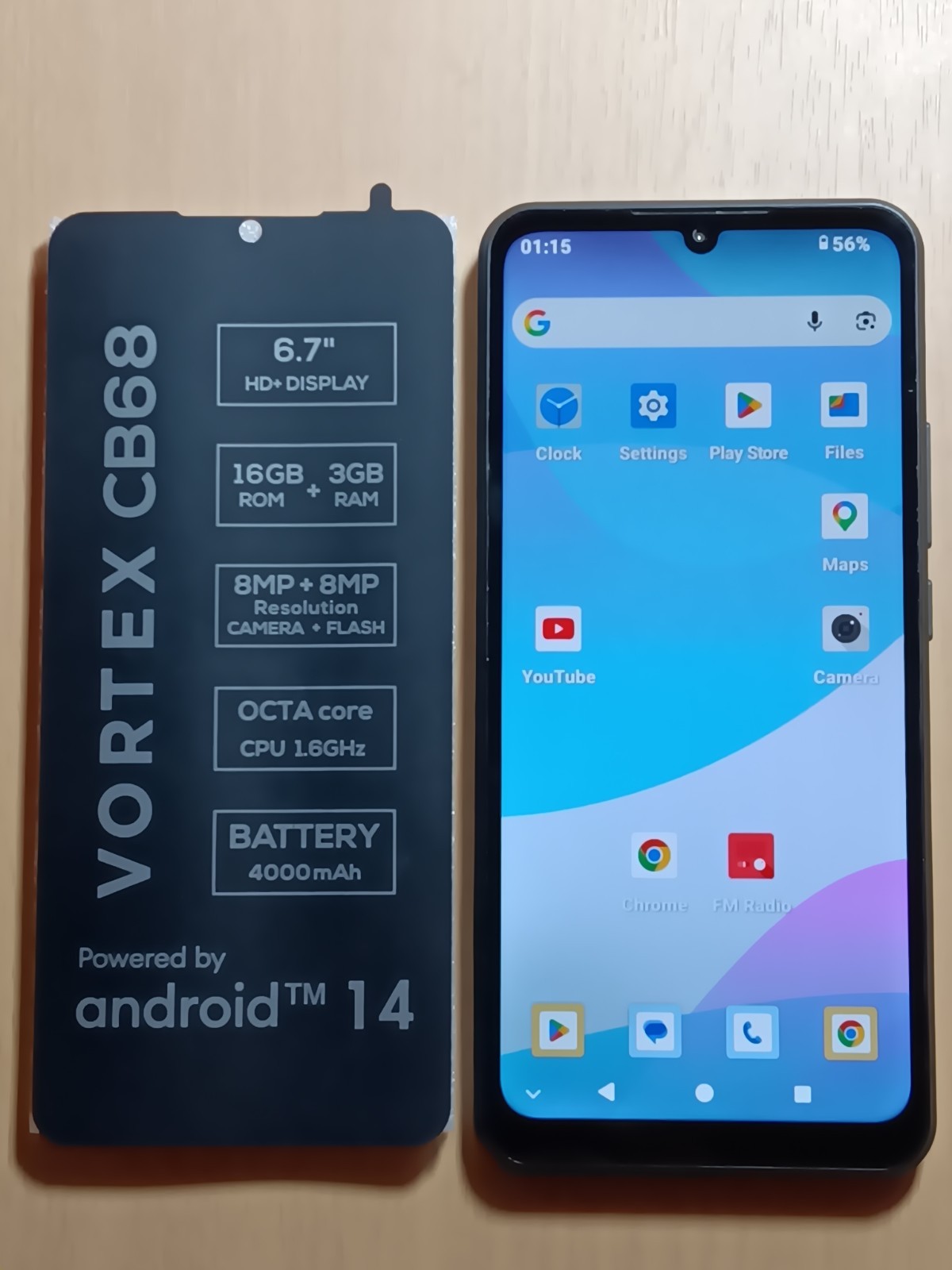 VORTEX CB68 SMARTPHONE, 6.8″ DISPLAY, ANDROID 14, 16Gb ROM 3 Gb RAM, LOCKED
