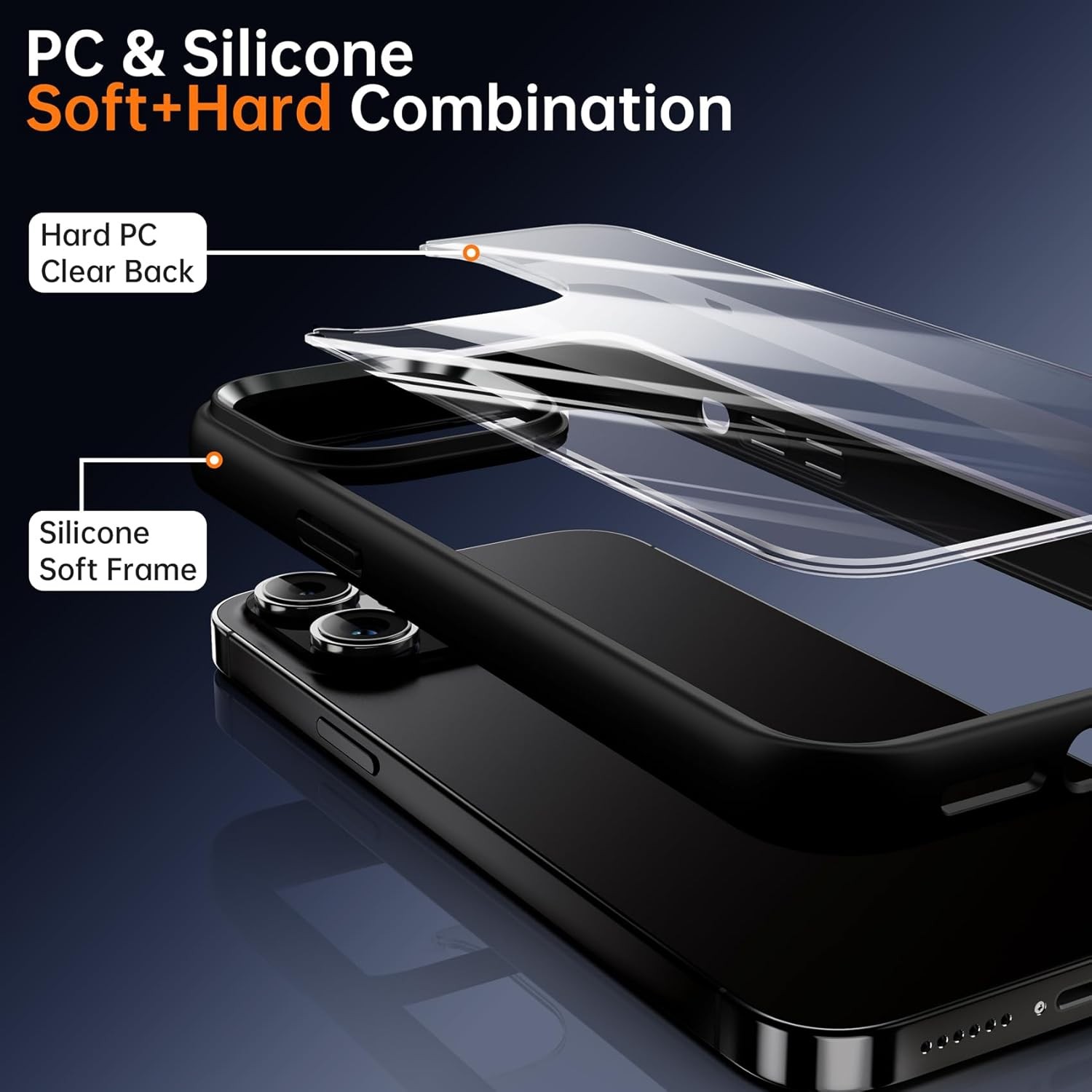 Shockproof Clear Case for iPhone 14 Pro Max, Hard Clear Back Four Corner Airbags