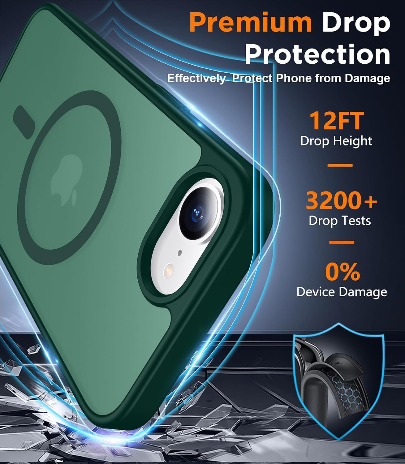 for iPhone 16e Case for iPhone 17e Case, Magnetic Translucent Matte Case, Forest
