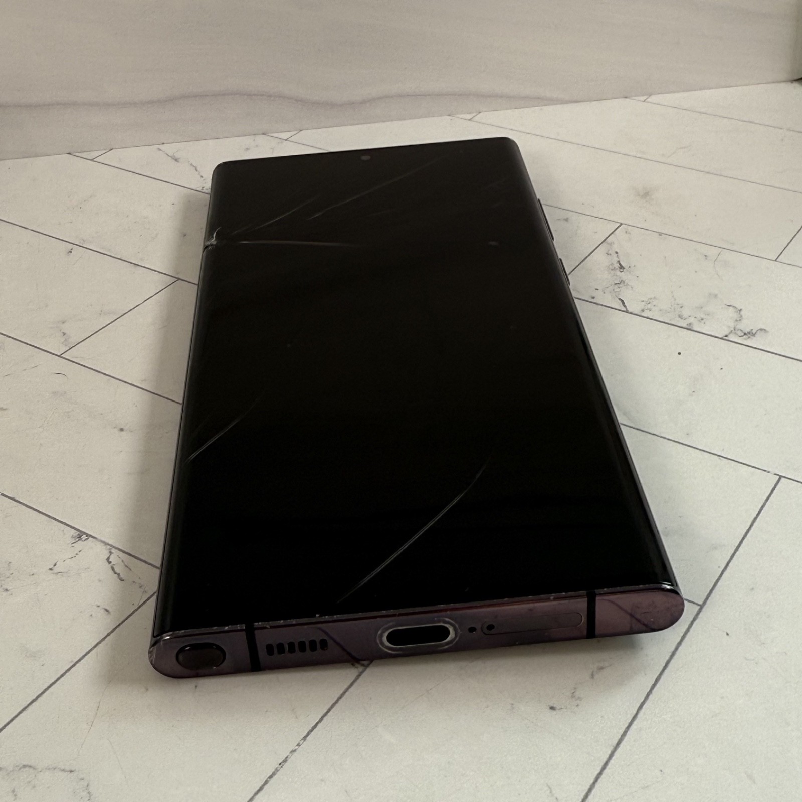 Samsung Galaxy S22 Ultra 512 GB Black AT&T Cracked Screen LCD + Back #A35