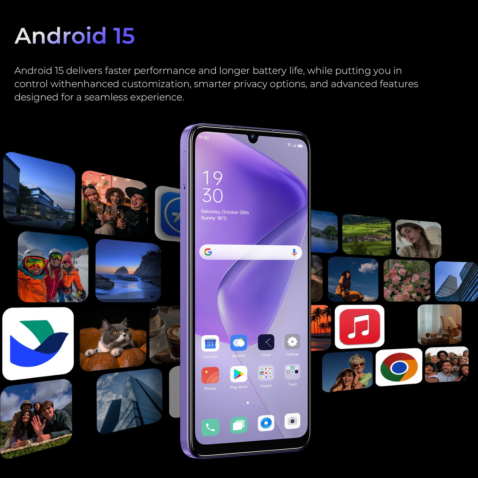 OUKITEL C6 Smartphone 12GB+512GB 5150mAh Dual SIM 6.8″ Android 15 GPS