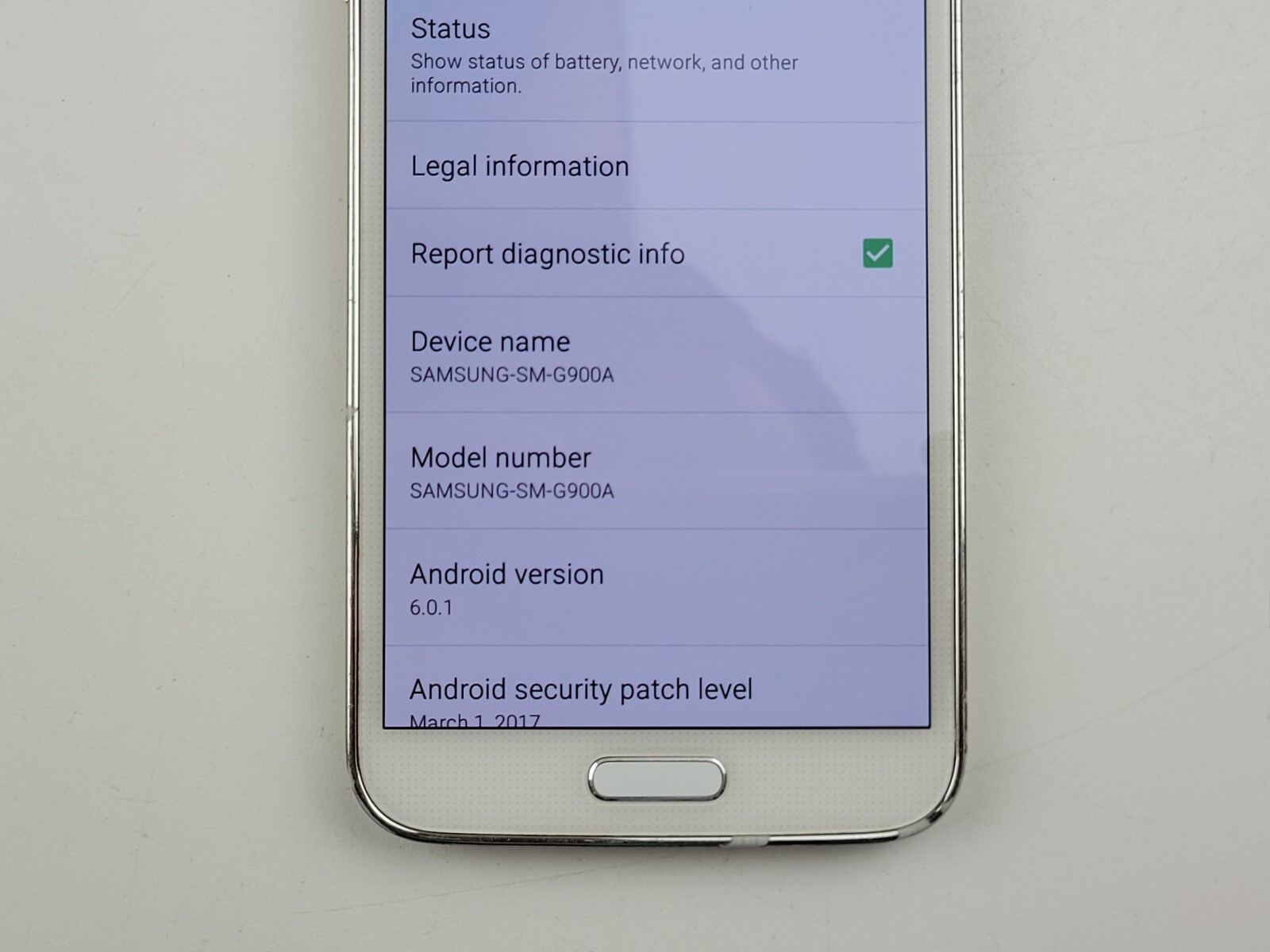 Samsung Galaxy S5 (SM-G900A) 16GB – White (AT&T) Smartphone – Clean IMEI – J9216