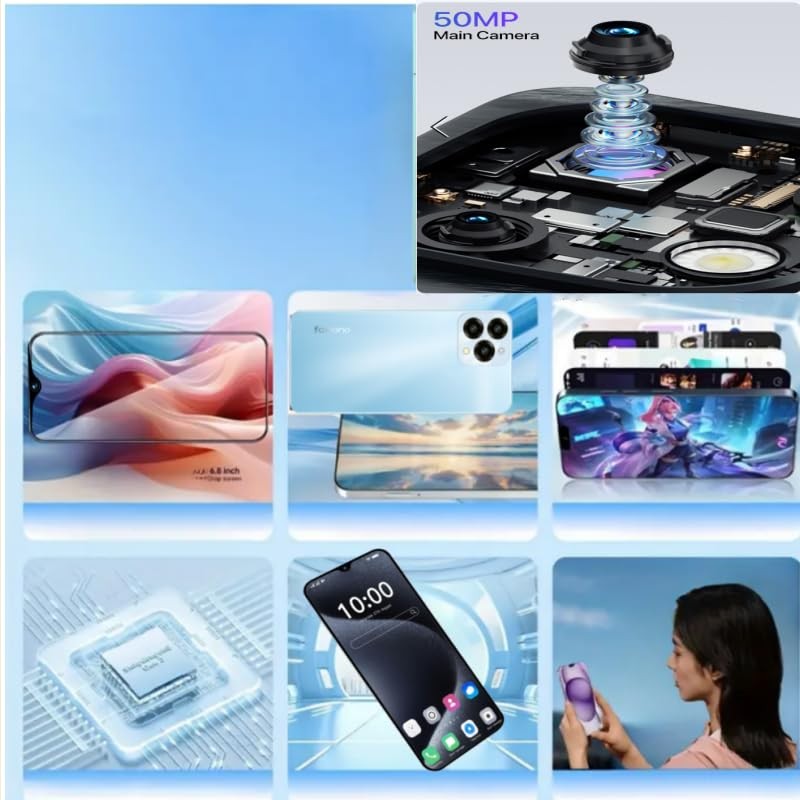 Cell Phone, Android Smartphone Unlocked, Octa-Core 6.52″ HD+ 90Hz Display,400…