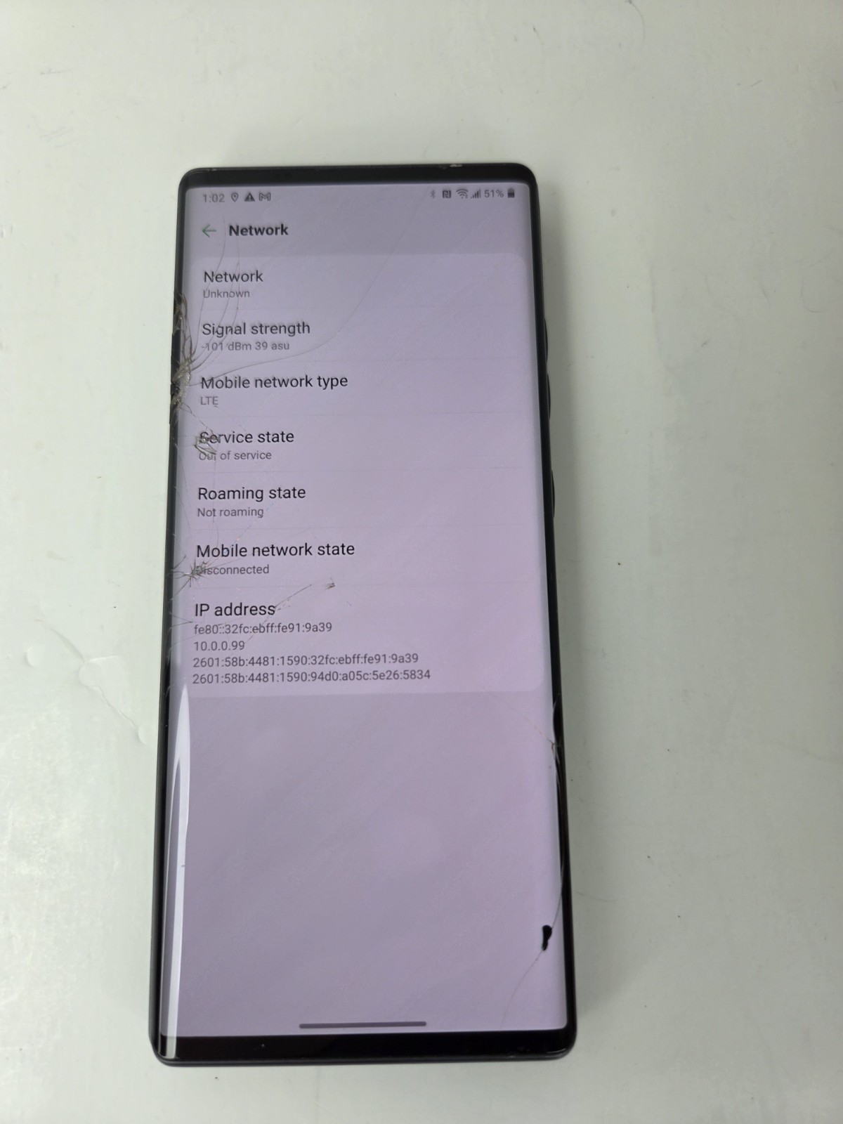 LG Wing LM-F100TM FOR PARTS ONLY (Cracked/Damaged Screen) LOCKED