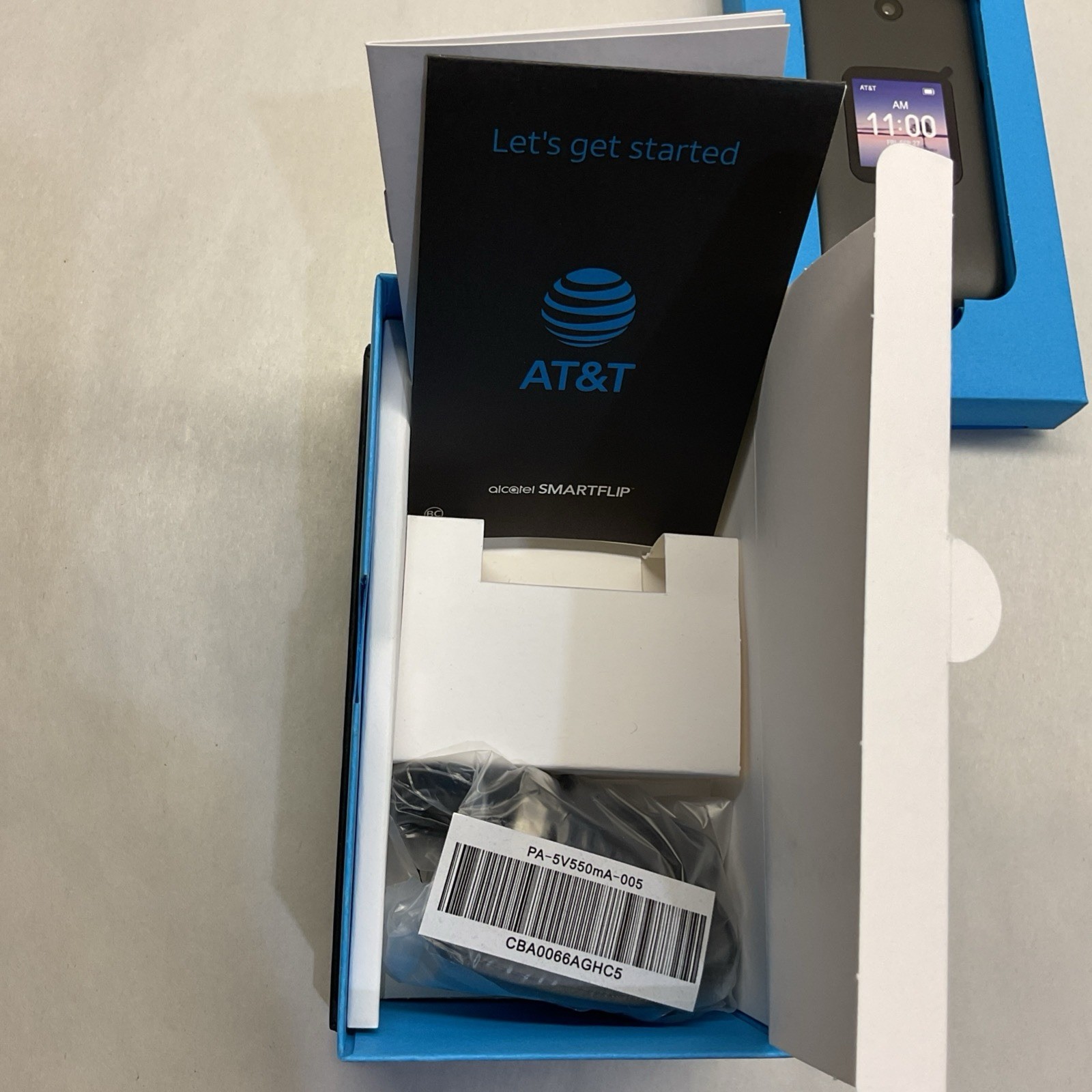 AT&T Network Alcatel 4052R 2.8″ 4GB Memory GSM Smart Flip Phone Black OPEN BOX