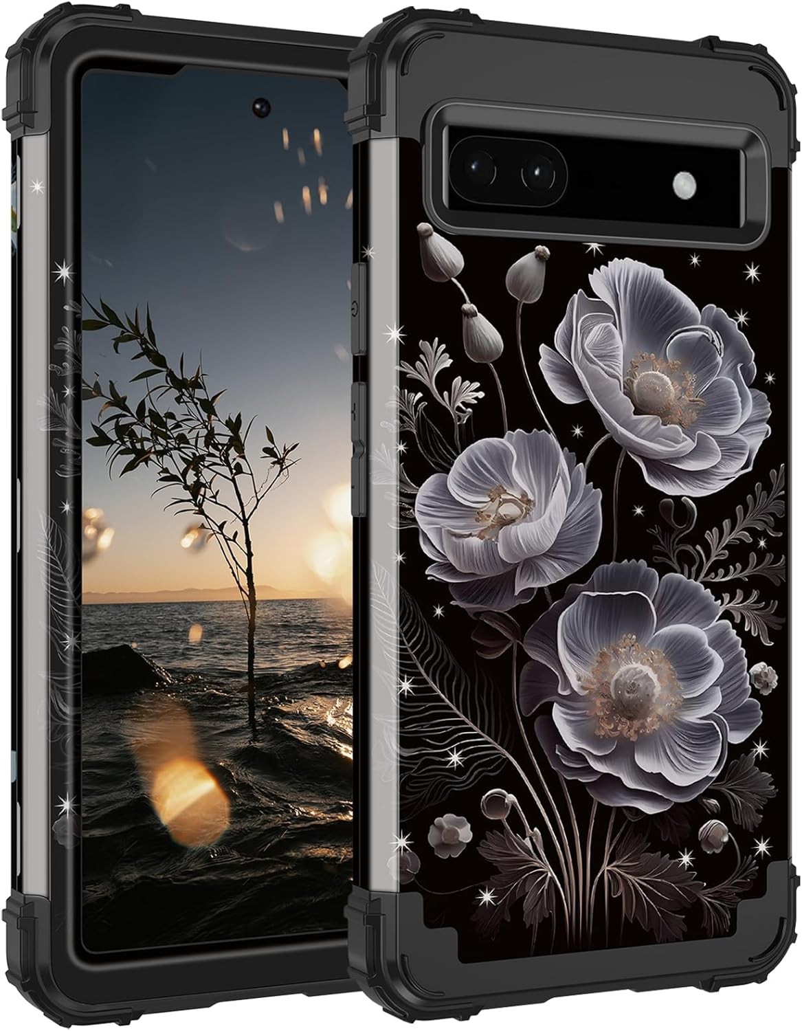 Heavy Duty Full Body Shockproof Protection Case for Google Pixel 6A, Black