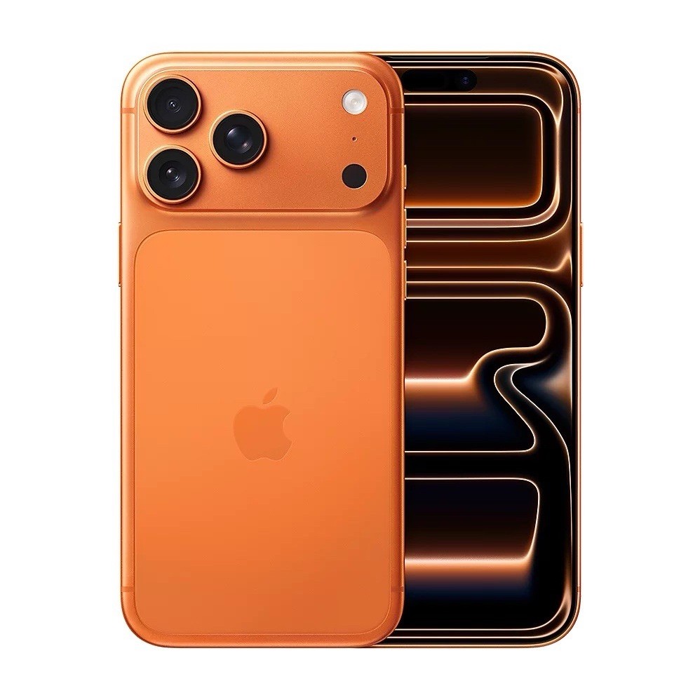 Apple Orange Bar Smartphone with Triple Rear Camera and Modern Design