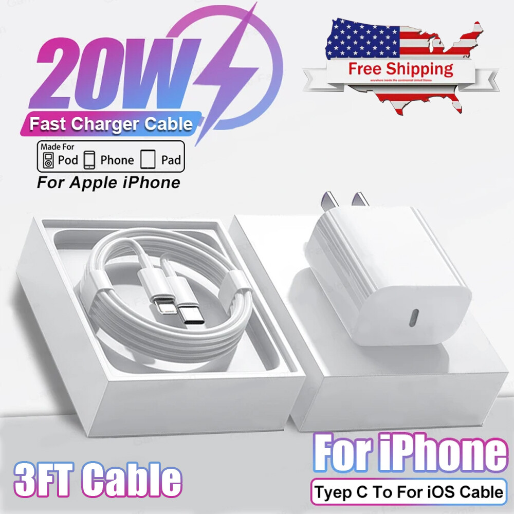 20W USB-C Fast Charger PD Adapter+Cable For iPhone 11/12/13/14 XR X Pro iPad NB
