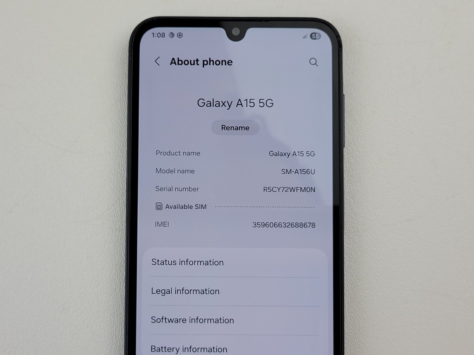Samsung Galaxy A15 5G (SM-A156U) 64GB (AT&T) Smartphone – Clean IMEI – H7890