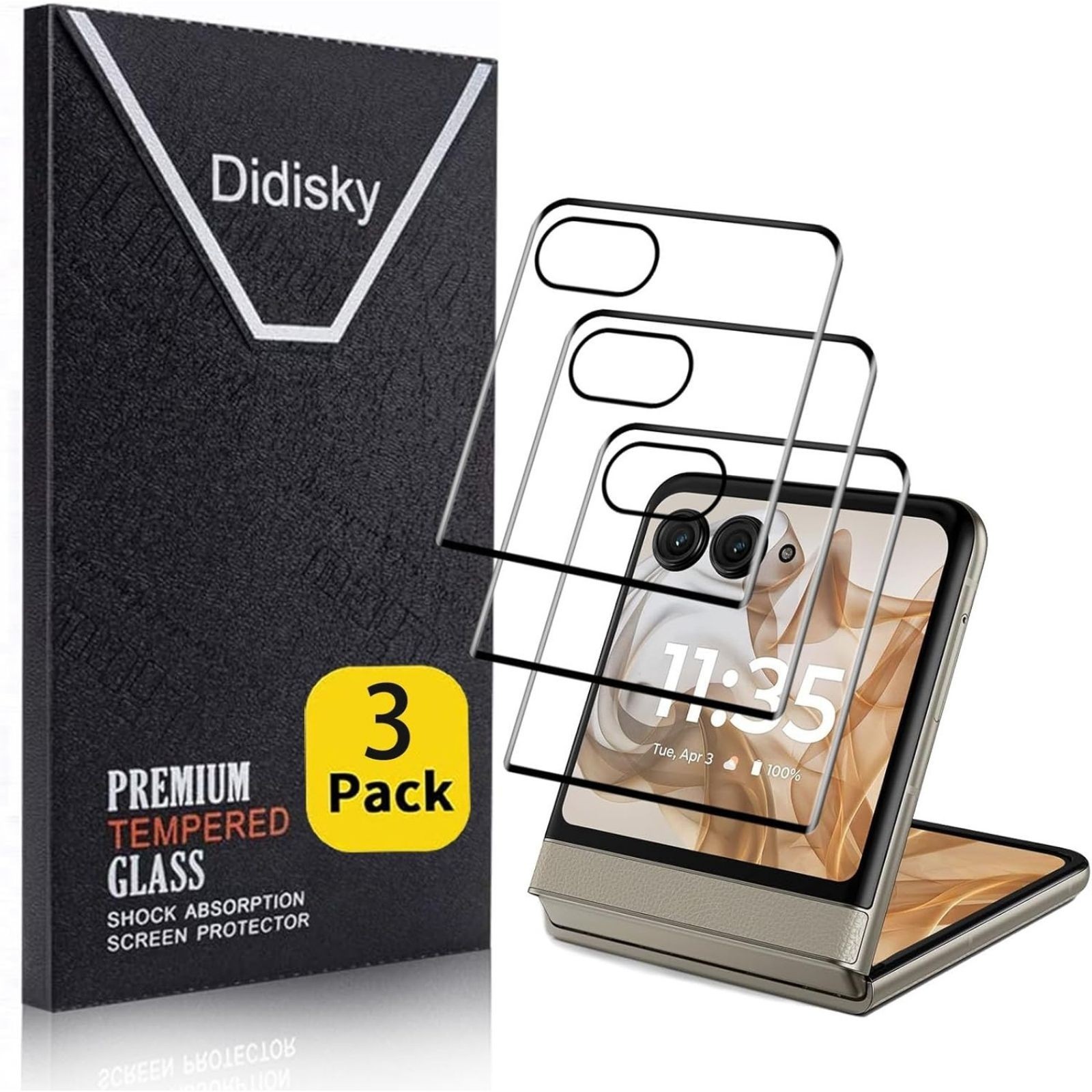 3PCS Front Screen Protector & Tempered Glass for Motorola Moto Razr 2024 2025 9H