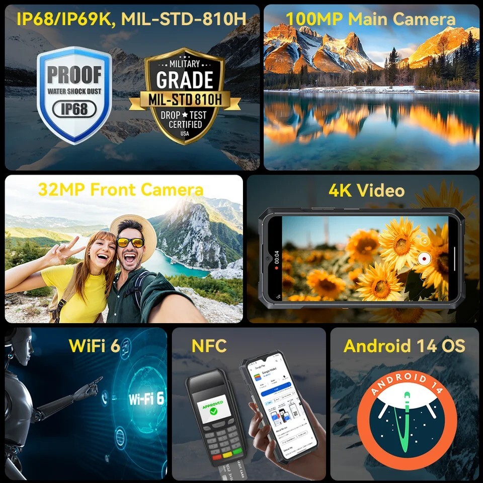 Cubot KingKong X 5G Rugged Smartphone 32GB+512GB 6.58″ 120Hz NFC + Rugged Watch