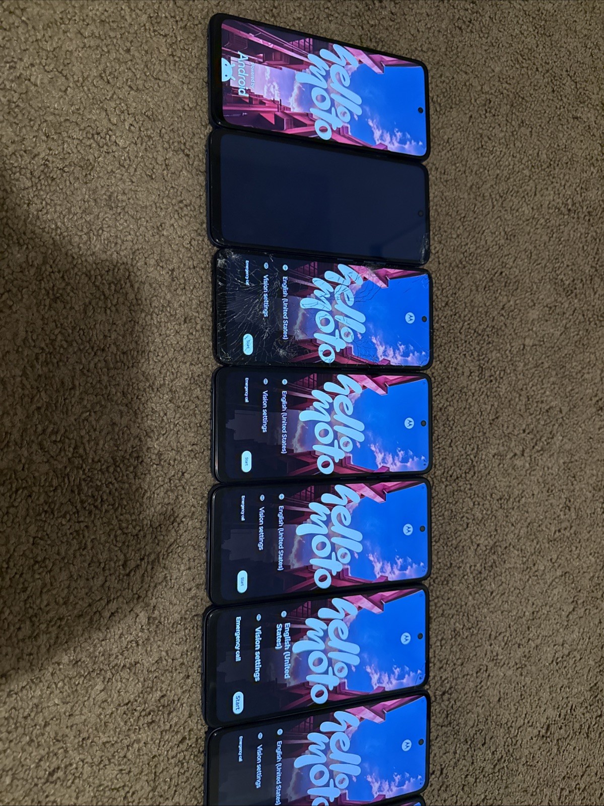 Lot of 8 Motorola Moto G 2025 (For Parts Only)