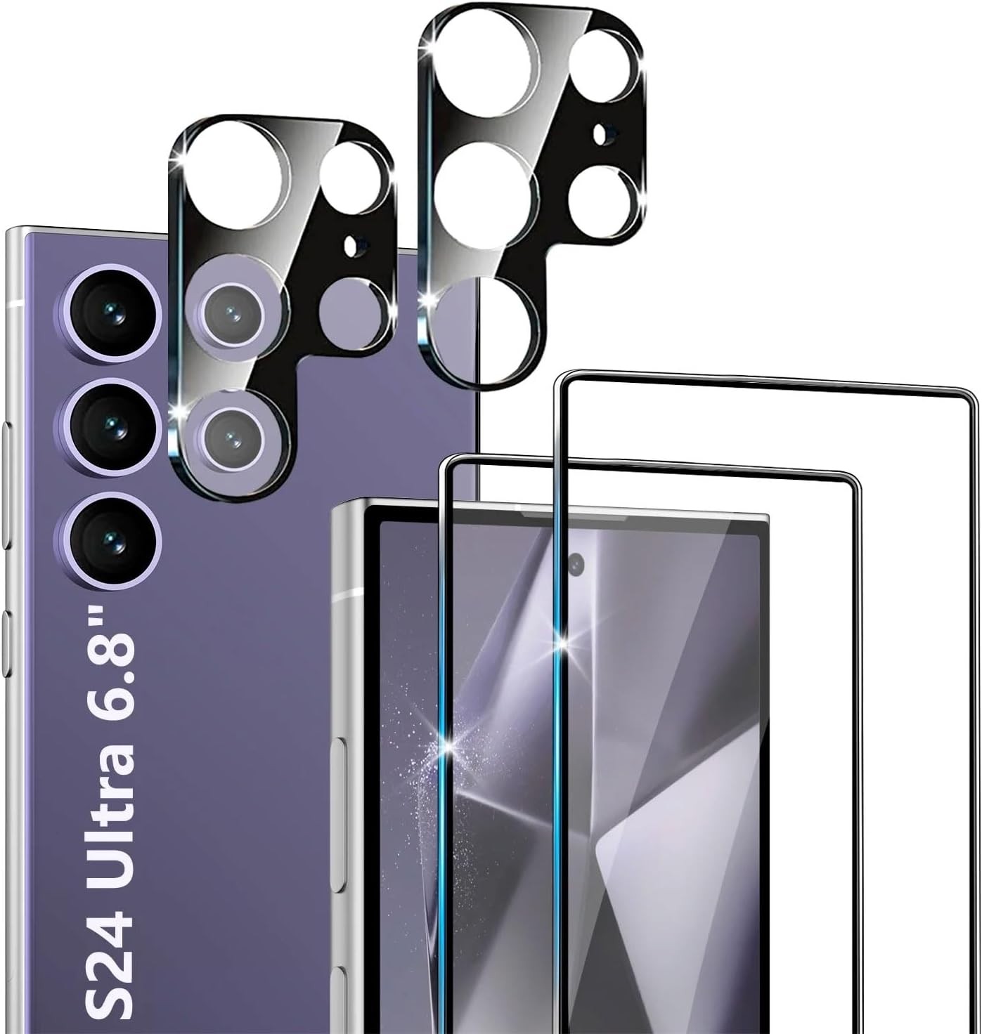[2+2 Pack] Anti-Scratch Screen Protector for Samsung Galaxy S24 Ultra 6.8 Inch