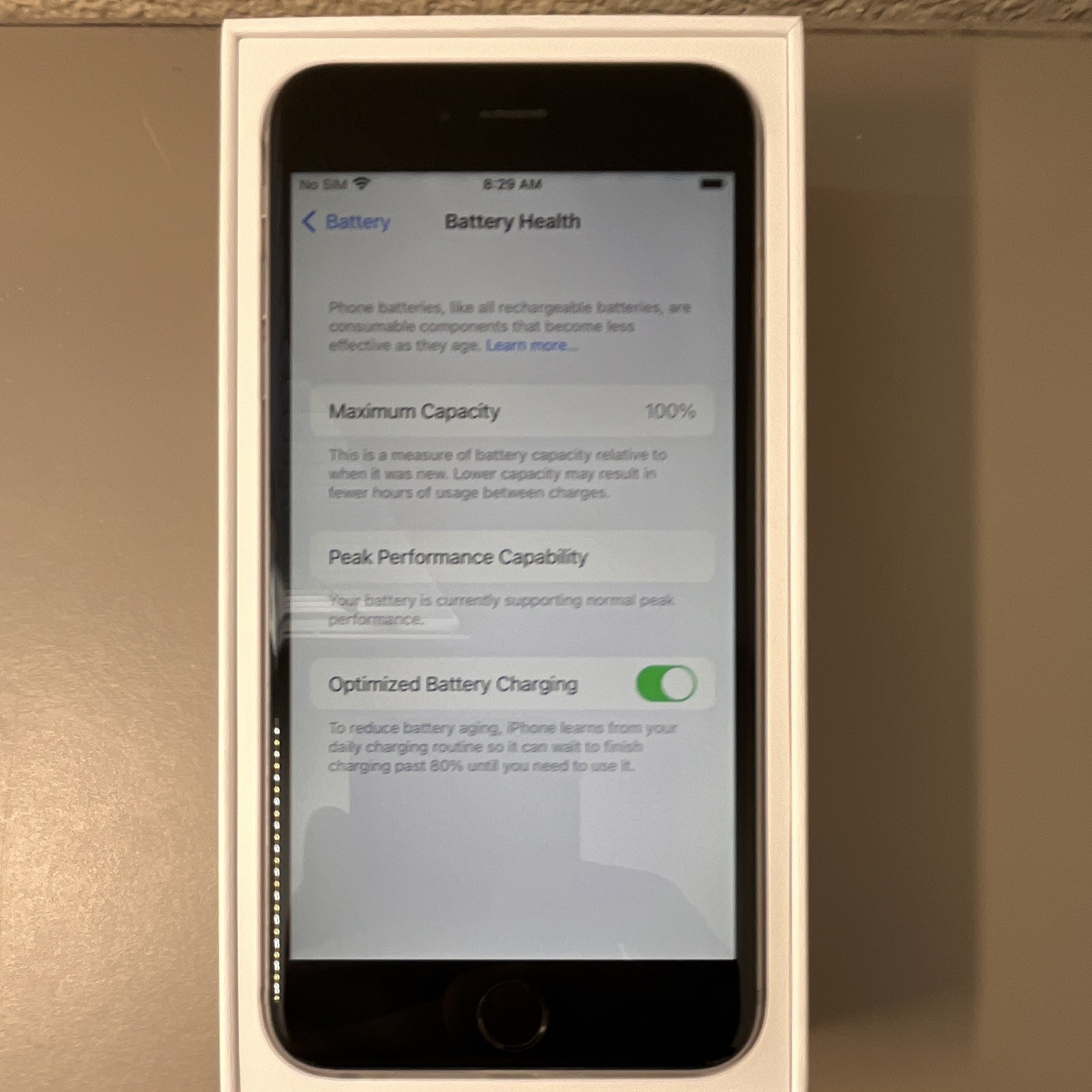 Apple iPhone 6s Plus 32GB -100% Battery! Silver Factory Unlocked 12MP iOS w/ Box