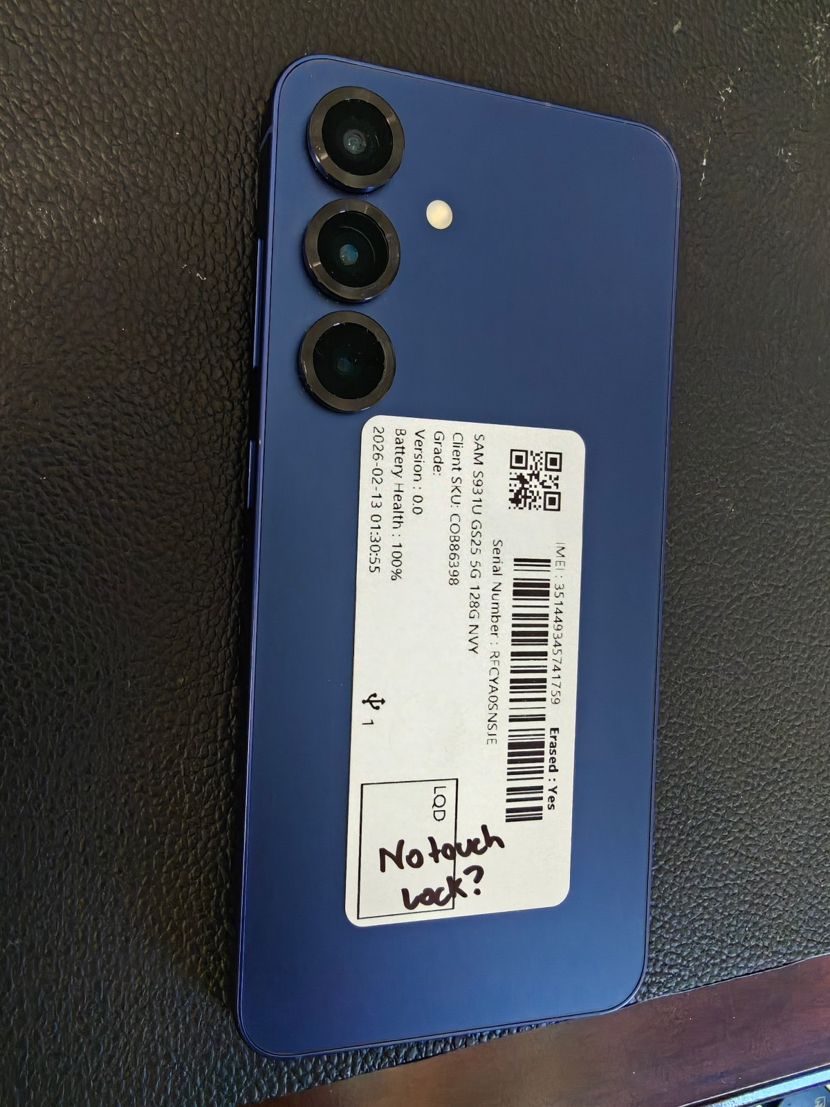Samsung Galaxy S25 – 128GB – Navy Blue – Unlocked – Setup Issue / No Touch