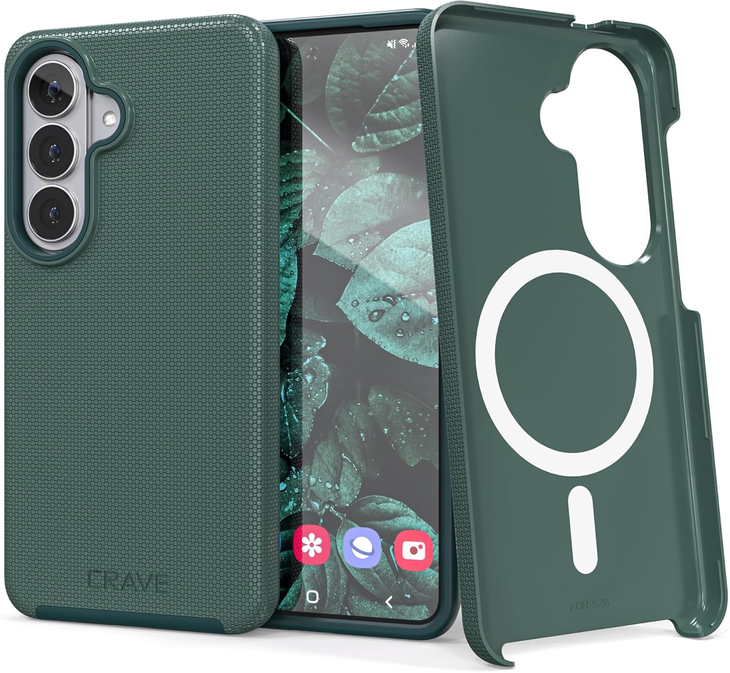 Samsung Galaxy S26 Case, Shockproof Protection Dual Layer Case – Forest Green