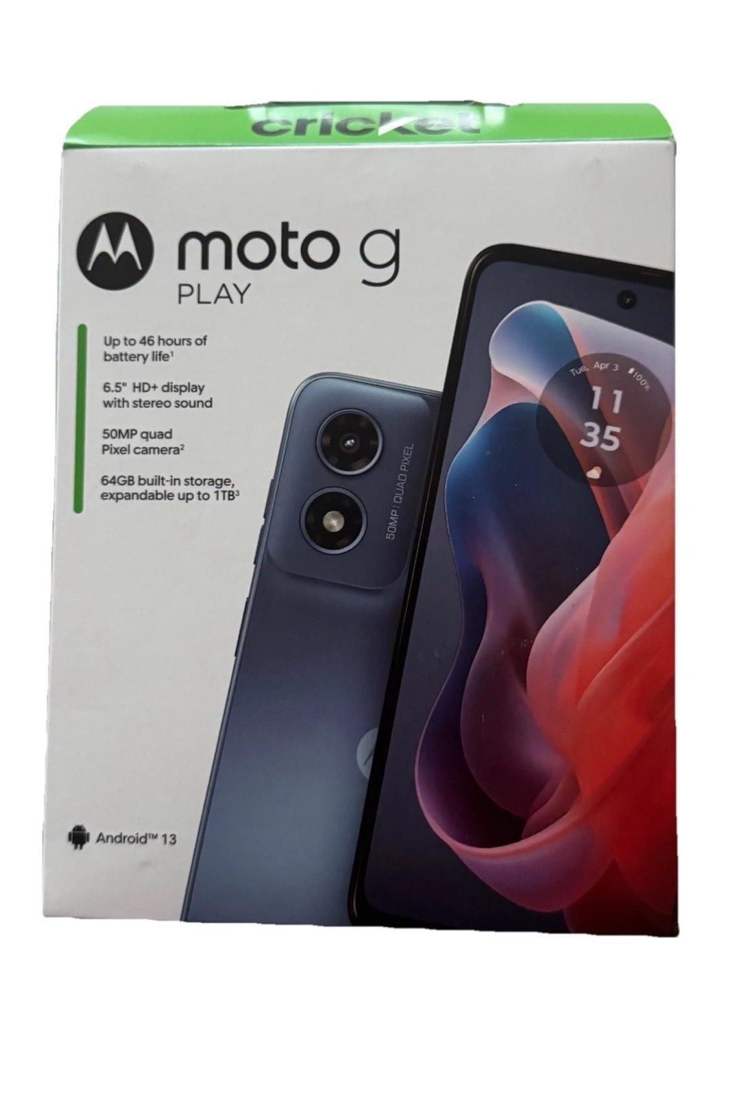 Cricket Motorola G Play 64 G Android Smart Phone Open Box