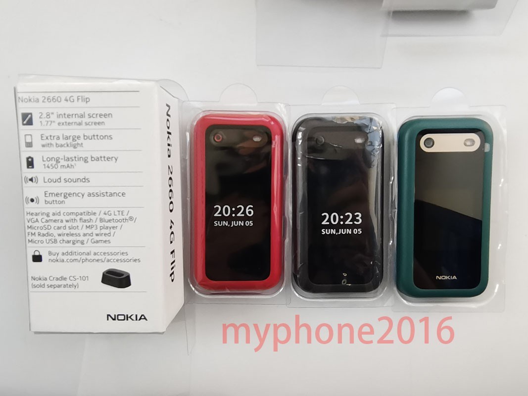 Nokia 2660 Flip – 128 MB – (Unlocked) Bluetooth Large keypad flip phone