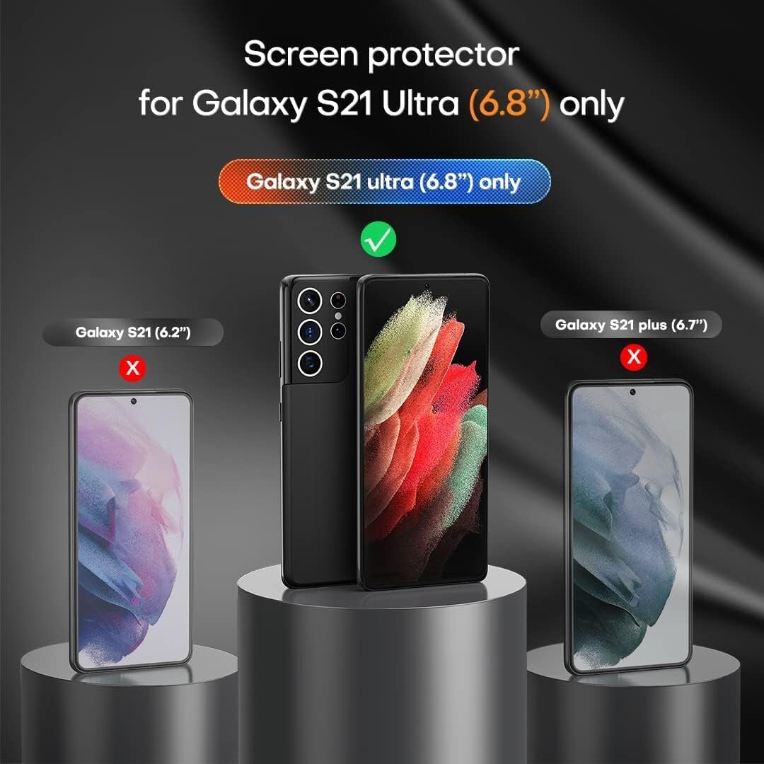 4in1 Tempered Glass For Galaxy S21 Ultra 5G, Screen and Camera Lens Protector 9H