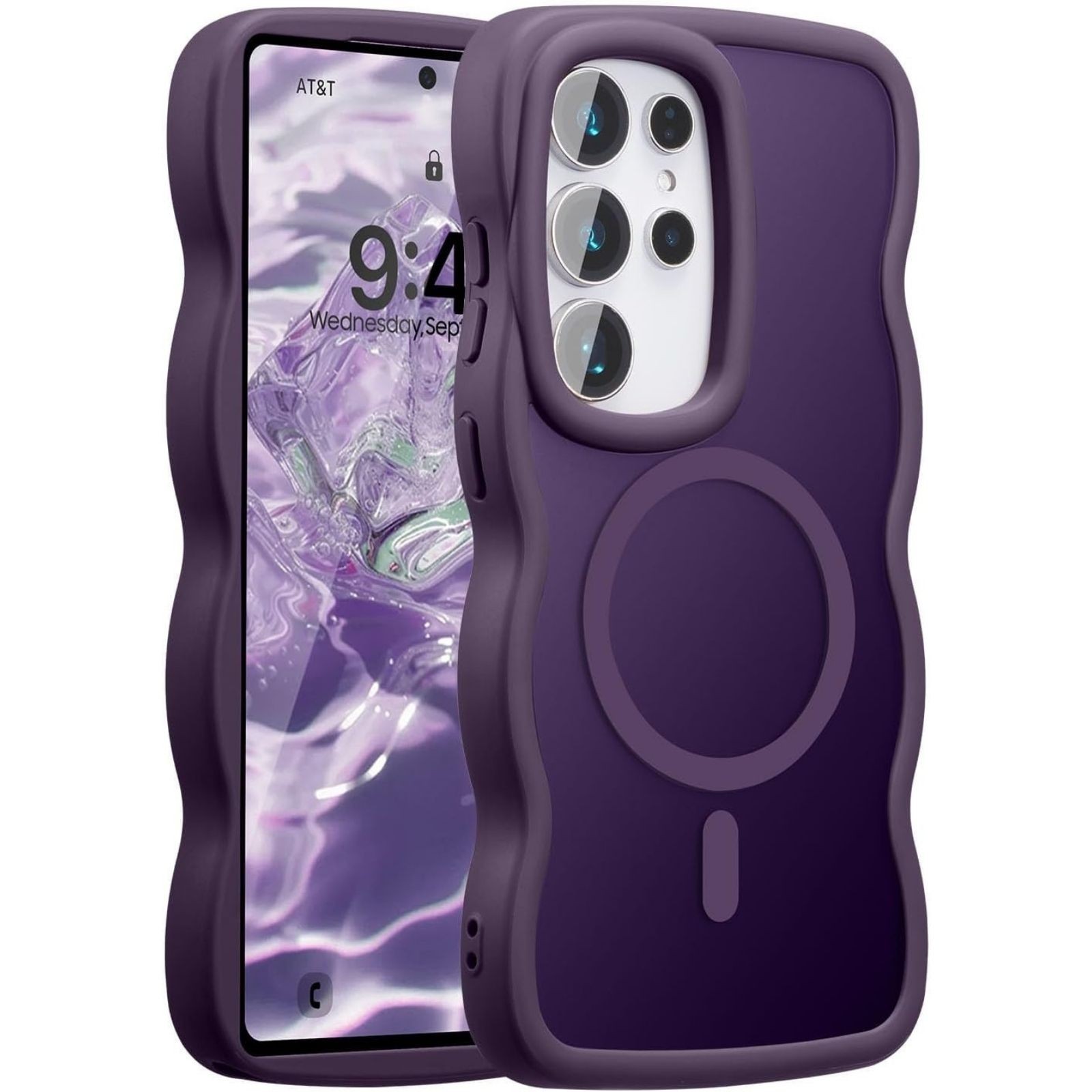 For Samsung Galaxy S24 Ultra Case with Heavy Duty Wave Design & Wavy Frame Cover