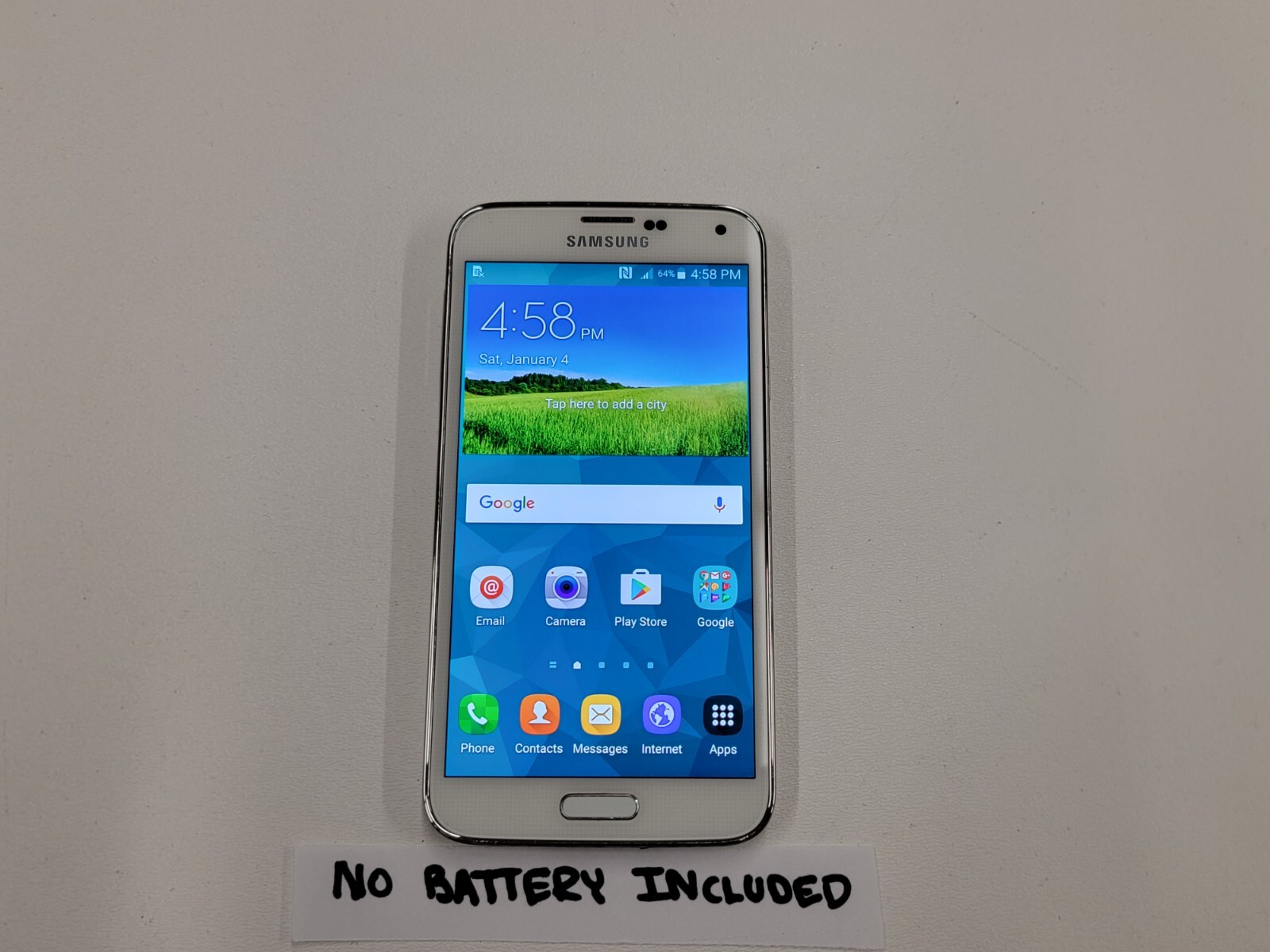 Samsung Galaxy S5 (SM-G900A) 16GB – White (AT&T) Smartphone – Clean IMEI – N318