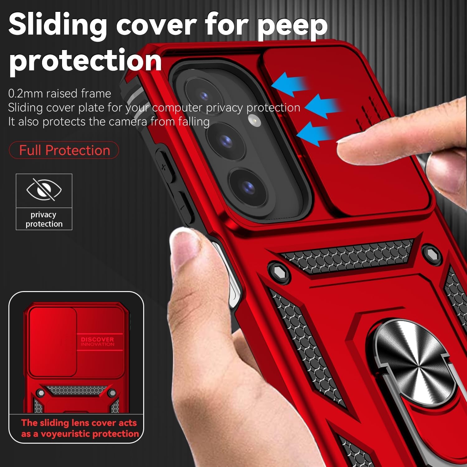 Red Dual Layer Shockproof Case for Samsung Galaxy A17 5G with HD Screen Protecto