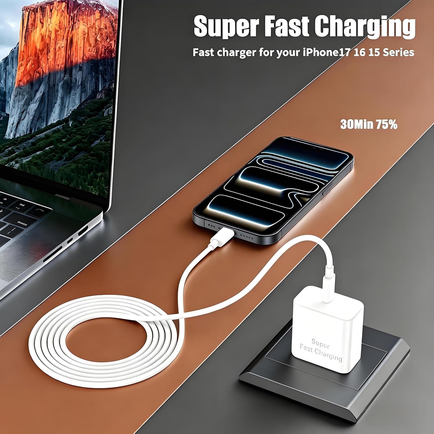 [3+1 PCS] Charger for iPhone 17 16 Pro Max Fast Charging Type C Cord 6FT 10FT
