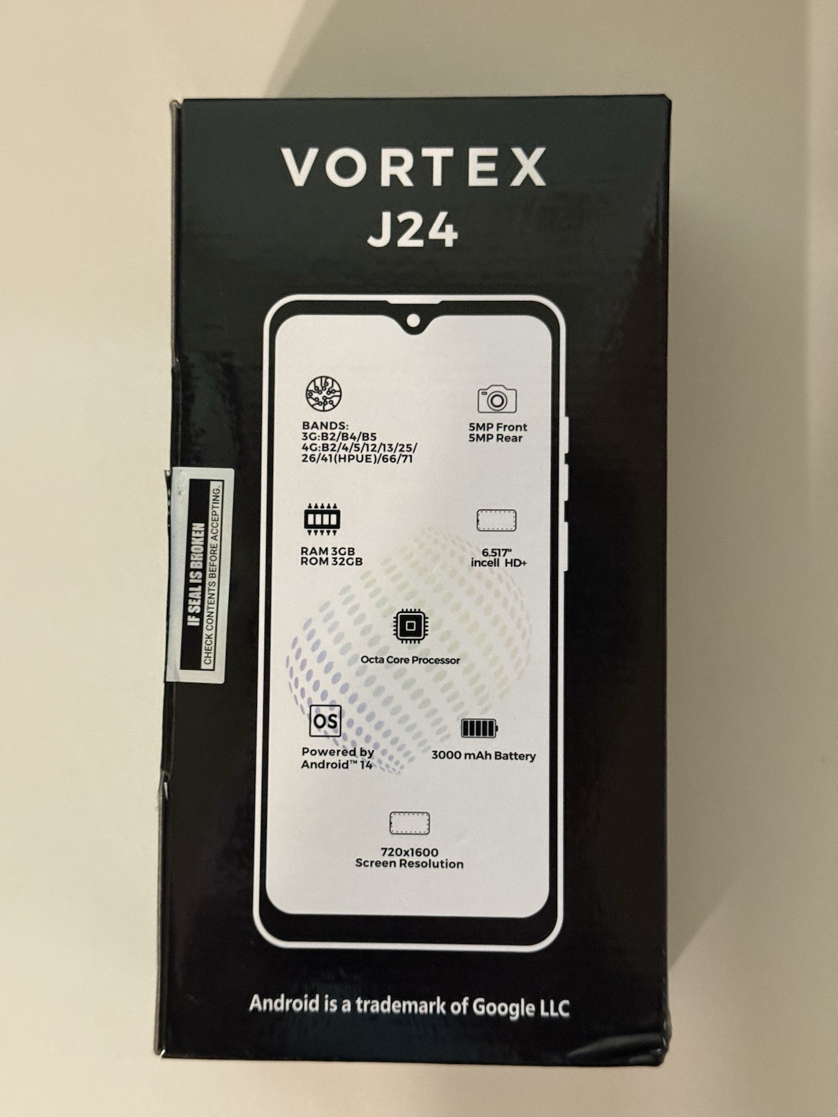 Open Box. Vortex J24 6.5” 32GB 3GB RED. Android 14 (T-mobile) Smartphone
