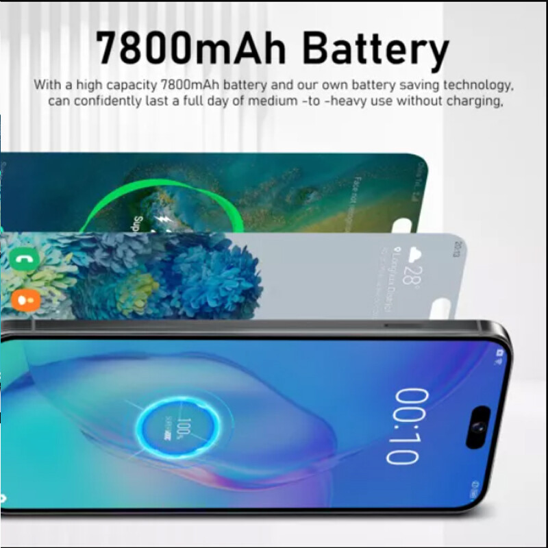 Unlocked 6.8″ New Android Smartphone 6800mAh Dual Sim Mobile Phone 128GB Black