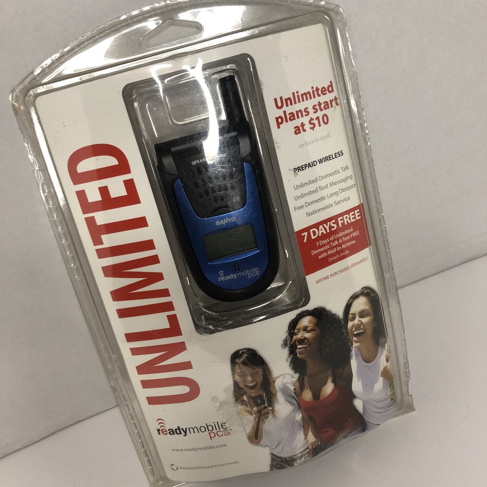 Sanyo 7000 Readymobile PCS Prepaid Wireless Phone Blue 891566001613 New!