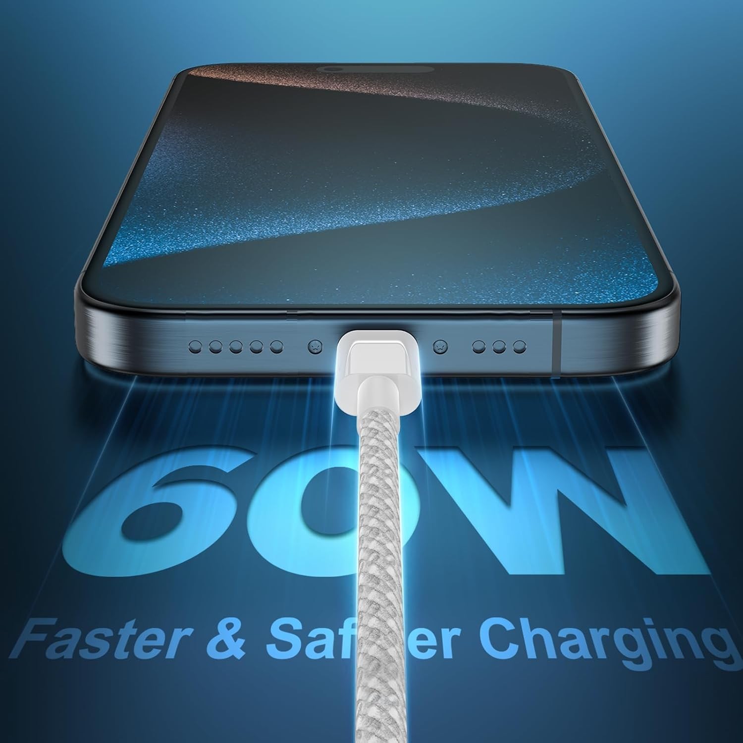 2 Pack 60W USB-C Fast Charger Adapter for iPhone 17 16 15 6Ft+10Ft