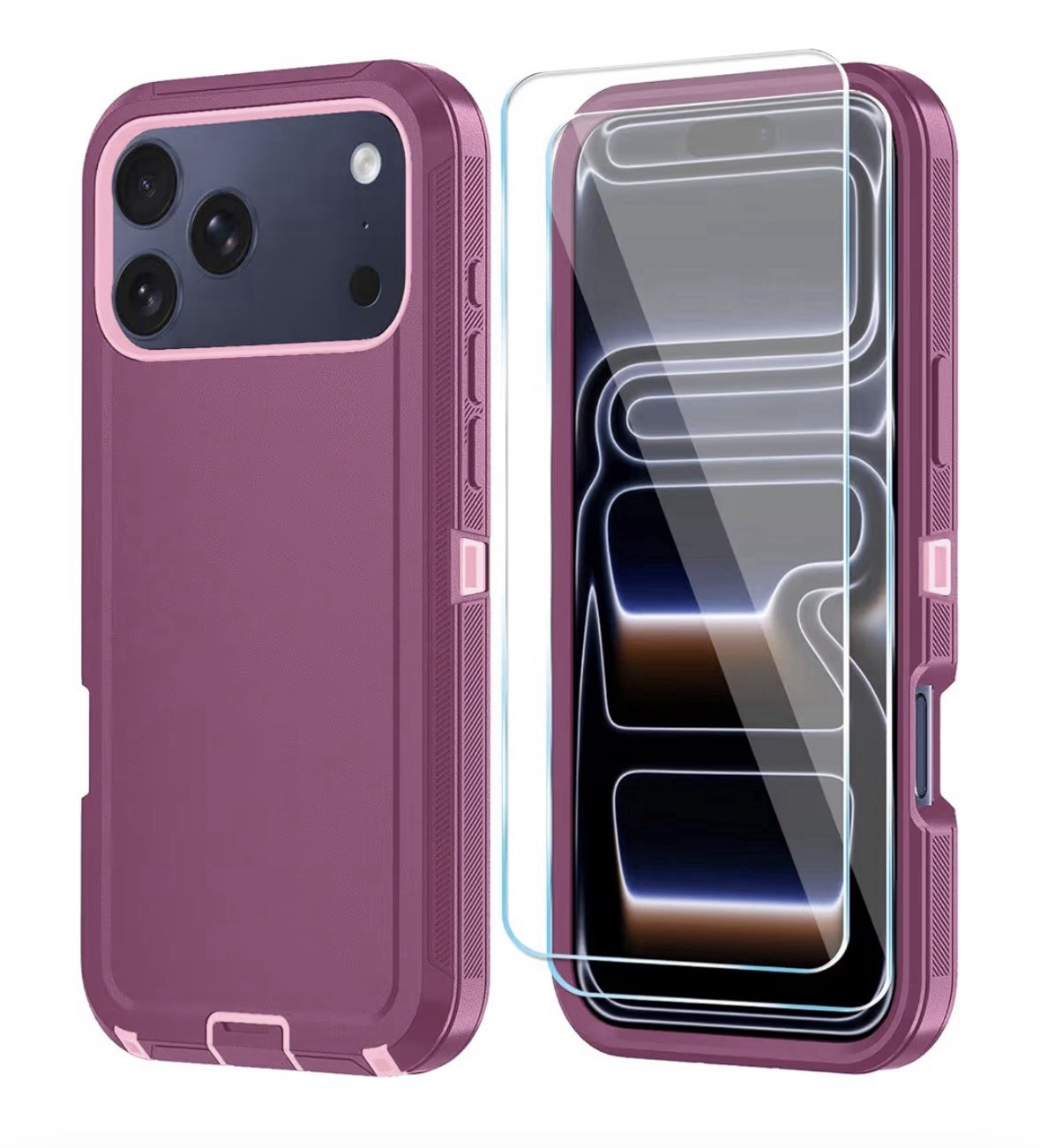 iPhone 17 Pro Max Case with HD Screen Protector, [2 in 1] Heavy Duty Protection