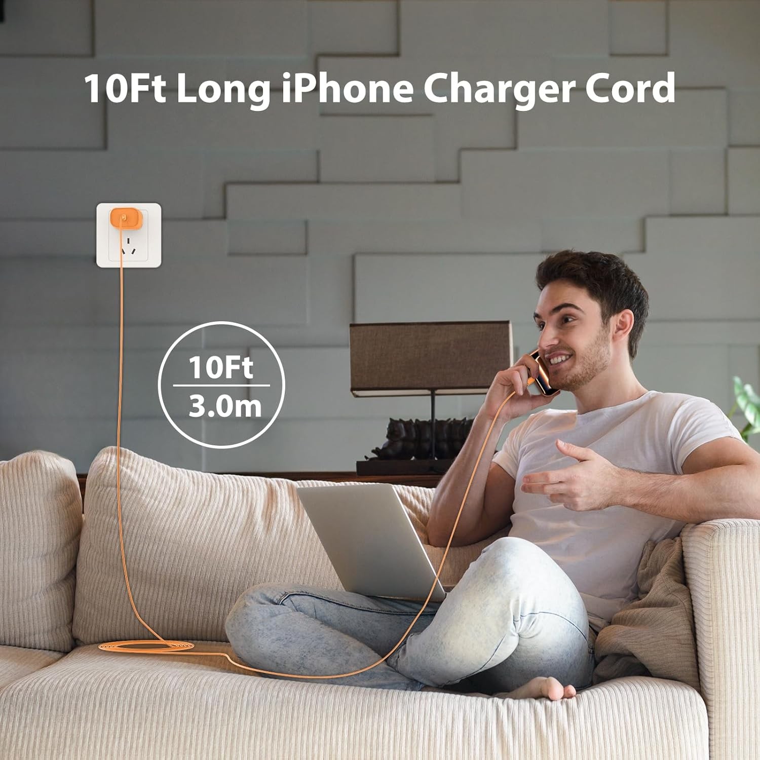 10FT USB-C Fast Charger Block for iPhone 17/16/15