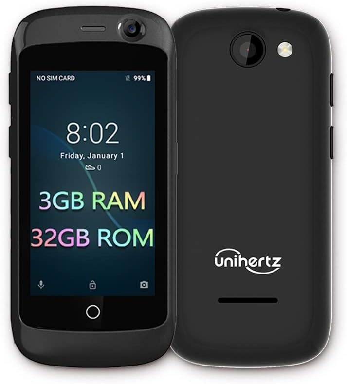 Jelly Pro Sky Black Unihertz 4GLTE SIM Free Dual SIM 3GB RAM 32GB ROM Android