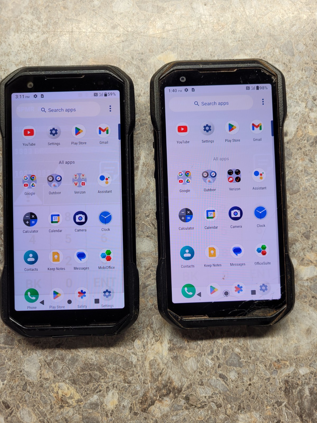 Lot of 2 Kyocera Duraforce Pro 3 – E7200 Black – 128GB – Verizon FOR PARTS