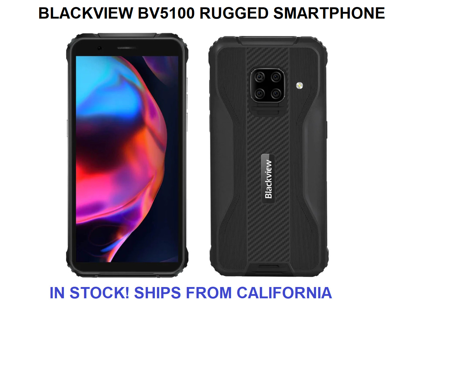 BRAND NEW! UNLOCKED BLACKVIEW (BLACK) BV5100 RUGGED SMARTPHONE 4G RAM, 64GB ROM