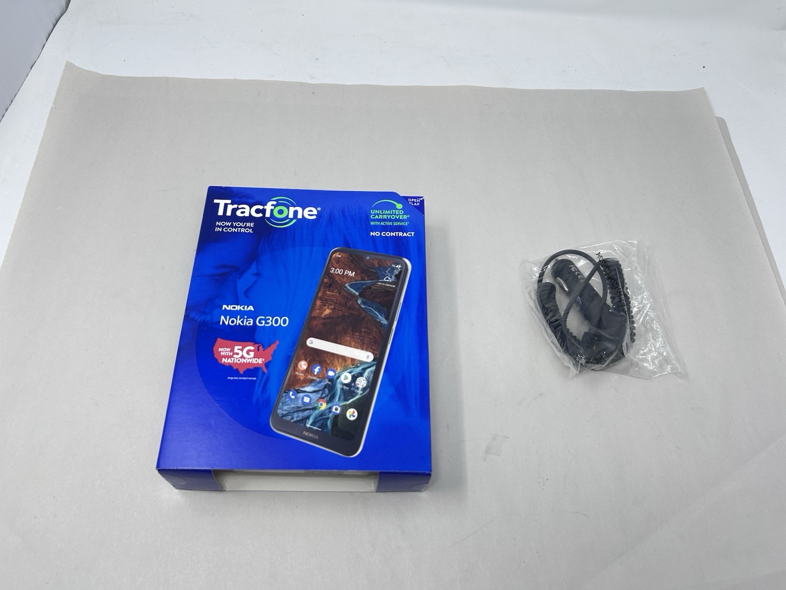 Nokia G300 N1374DL 6.5″ HD LCD Tracfone Phone 16MP 64GB Meteor Gray