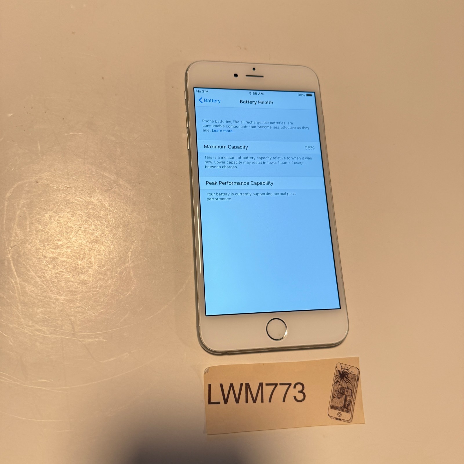 Apple iPhone 6 Plus 64GB Silver A1522 (Unlocked) Very Good – 95% Battery Health