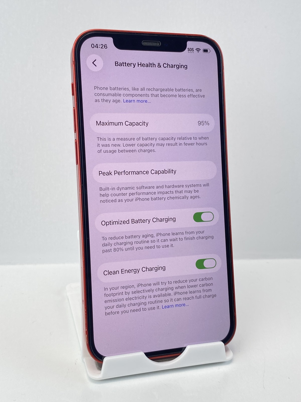 Apple iPhone 12 A2172 256GB (PRODUCT) Red 95% battery health Factory Unlocked