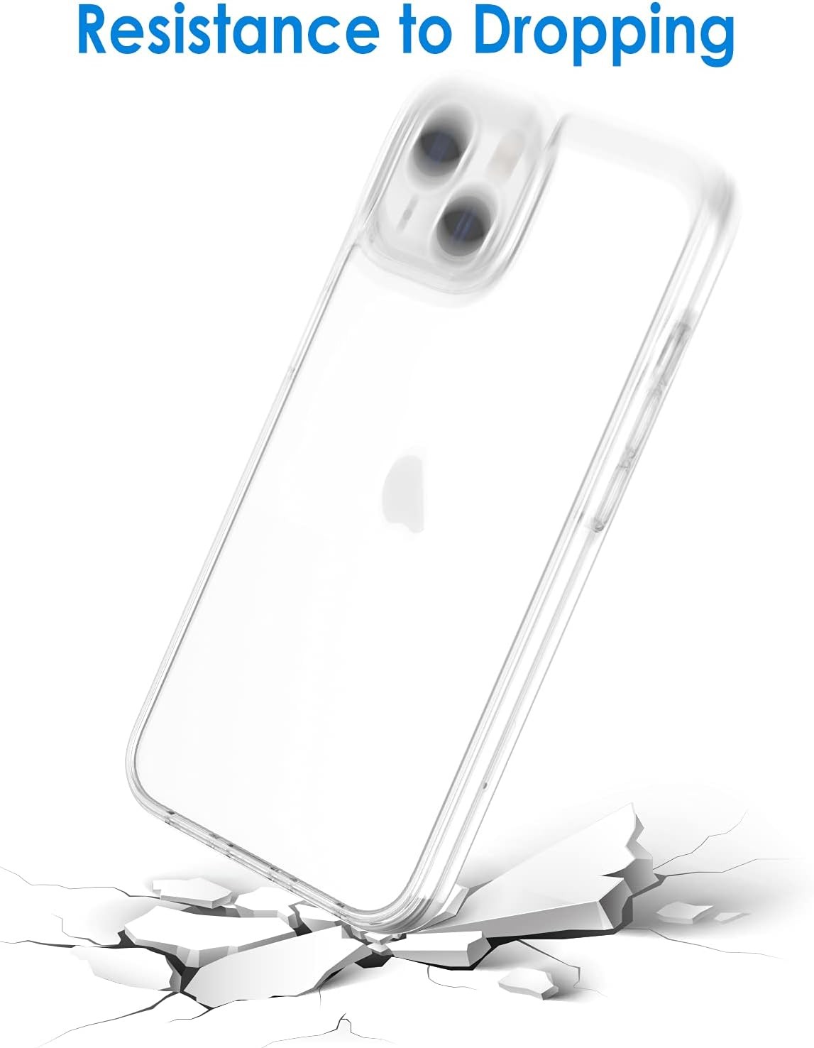 Shockproof Bumper Cover Case for iPhone 13 6.1-Inch, Clear, Non-Yellowing Design