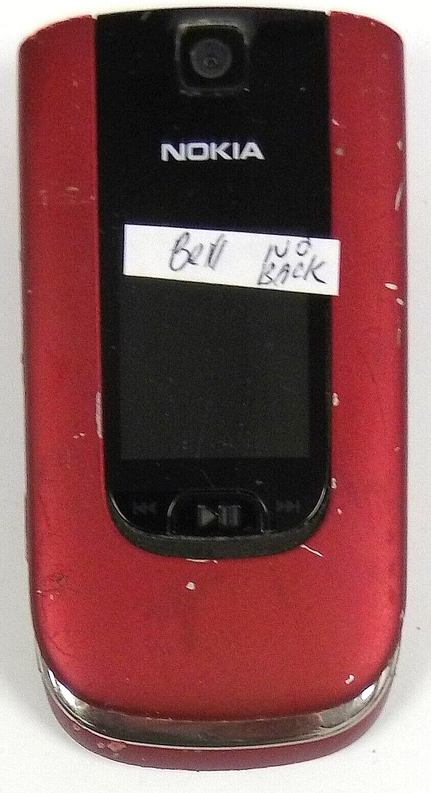 Nokia 6350 – Red and Black ( Bell Mobility ) Rare Cellular Flip Phone – No Back